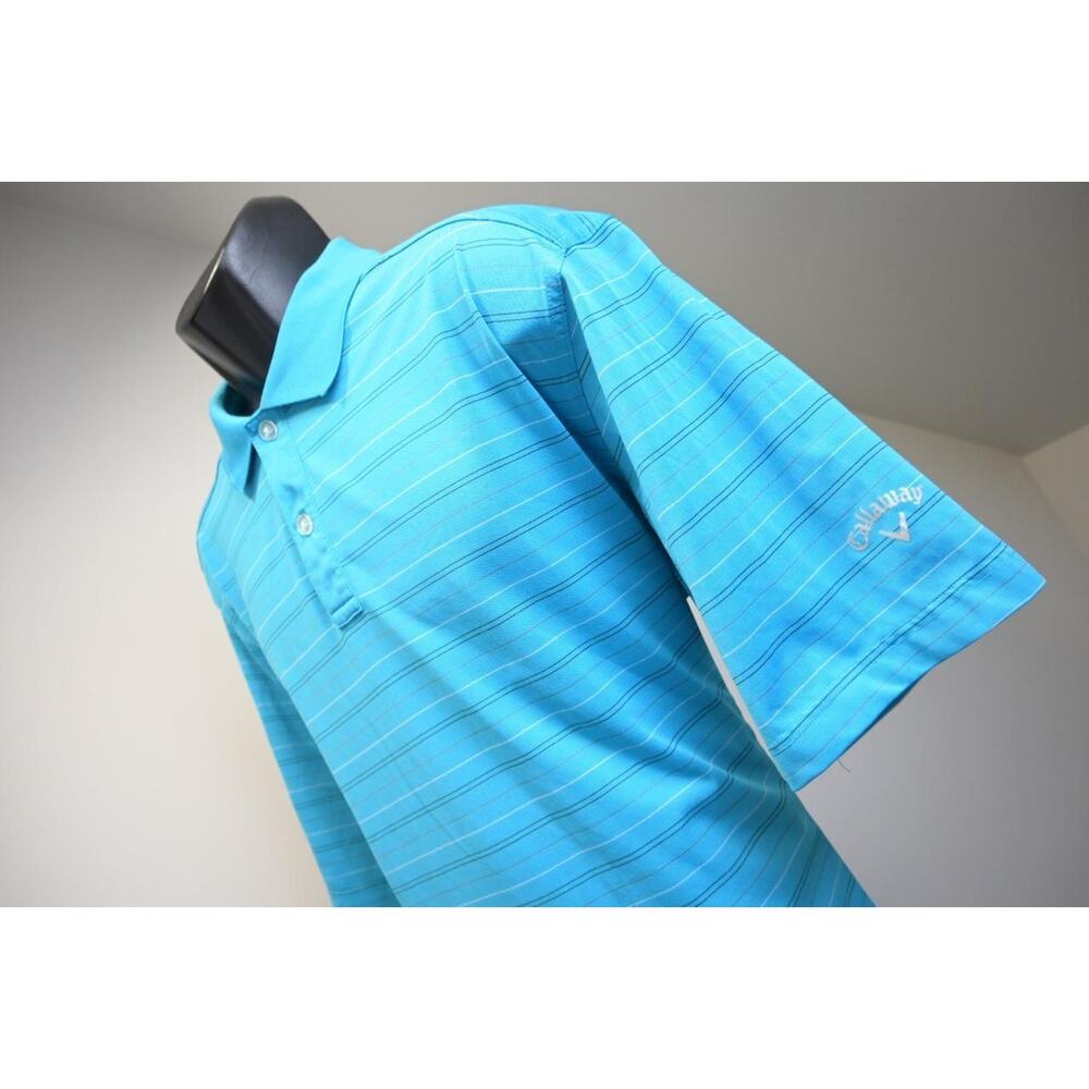Callaway Golf Polo Wicking Striped Long Sleeve Athletic Golf Shirt Mens Sz XL